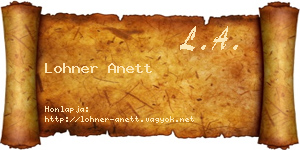 Lohner Anett névjegykártya