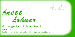 anett lohner business card